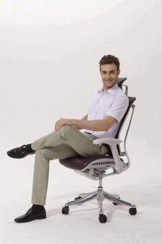 Ортопедическое кресло Expert Spring Leather Серое